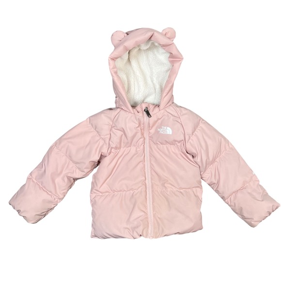 The North Face Other - The North Face Pink Moondoggy 600 Down Sherpa Hooded Puffer Jacket 18-24M
